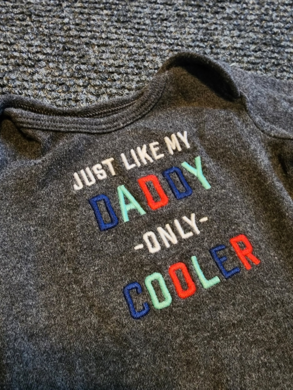 Just Like My Daddy Only Cooler Onesie Father's Day Bodysuit Long Sleeve Grsy